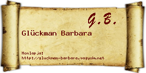 Glückman Barbara névjegykártya